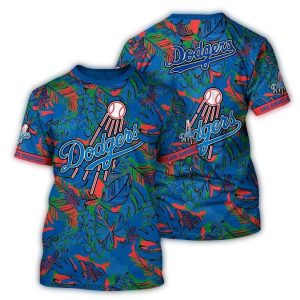 Los Angeles Dodgers Floral Vibes All-Over Print T-Shirt