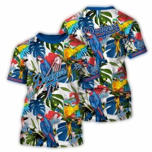 Vintage Los Angeles Dodgers Parrot All-Over Print T-Shirt for Fans