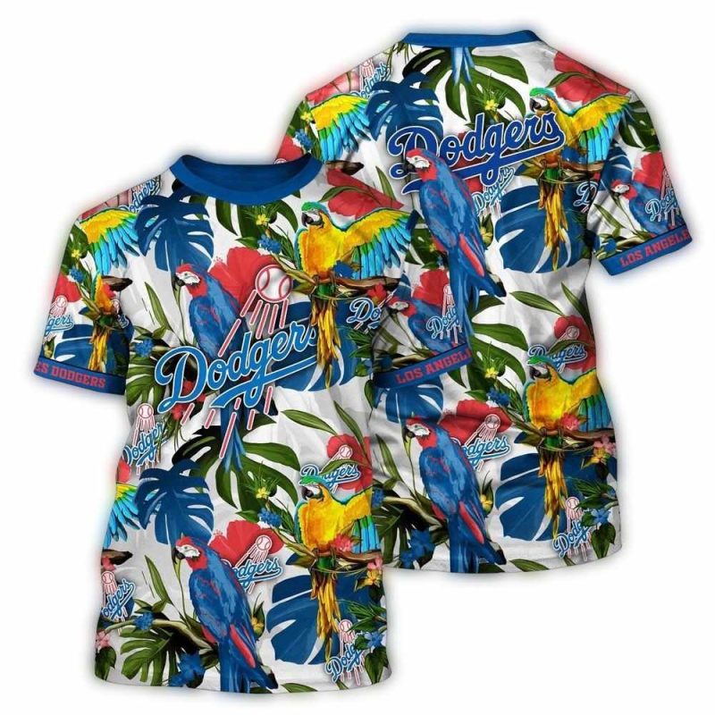 Vintage Los Angeles Dodgers Parrot All-Over Print T-Shirt for Fans