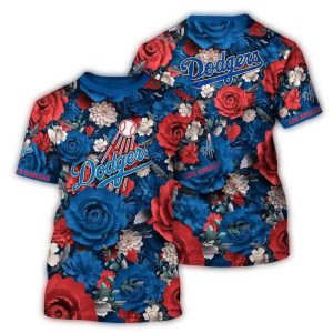 Los Angeles Dodgers Floral Blossom All-Over Print T-Shirt