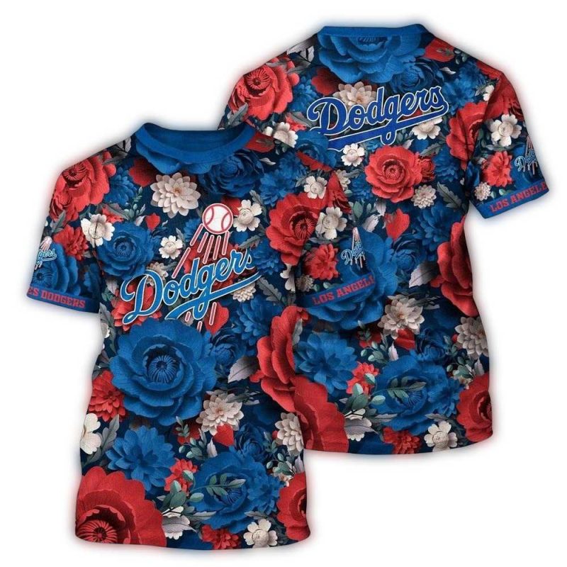 Los Angeles Dodgers Floral Blossom All-Over Print T-Shirt