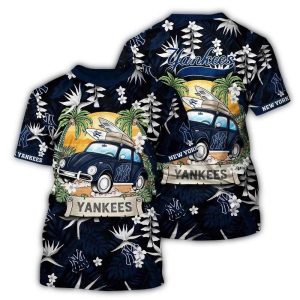 New York Yankees Tropical All Over Print T-Shirt For Summer Camping Adventures