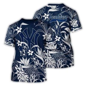 Vintage New York Yankees Floral Leaf All-Over Print T-Shirt