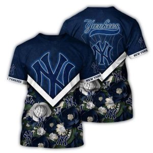 New York Yankees Floral All Over Print T-Shirt For Casual Style Enthusiasts