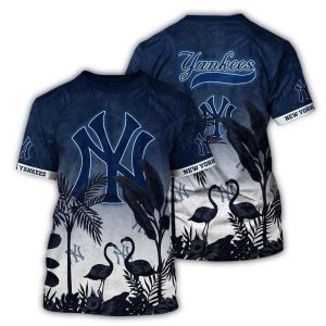 New York Yankees Flamingo Tropical All-Over Print T-Shirt