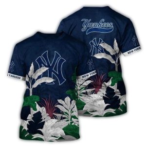 Vintage New York Yankees Leafs All-Over Print T-Shirt For Fans