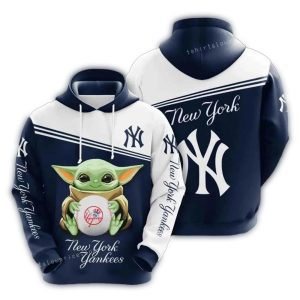 New York Yankees Baby Yoda All-Over Print Hoodie For Kids