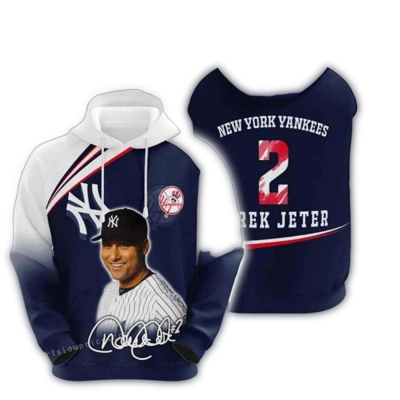 MLB New York Yankees Derek Jeter Signature 3D Hoodie 1