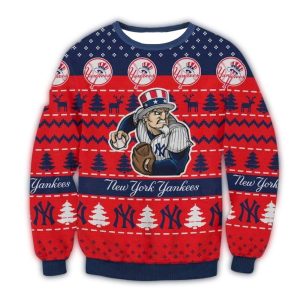 New York Yankees Mascot Baseball Ugly Christmas Sweater For Fans