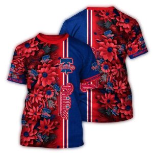 Philadelphia Phillies Floral All-Over Print T-Shirt for Fans