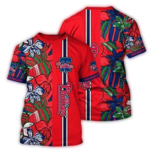 Vintage Floral Philadelphia Phillies T-Shirt | All Over Print Design