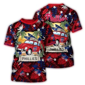 Philadelphia Phillies All-Over Print Summer Camp T-Shirt for Fans