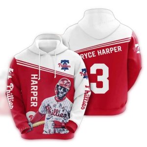 Bryce Harper All Over Print Hoodie - Philadelphia Phillies Fan Gear