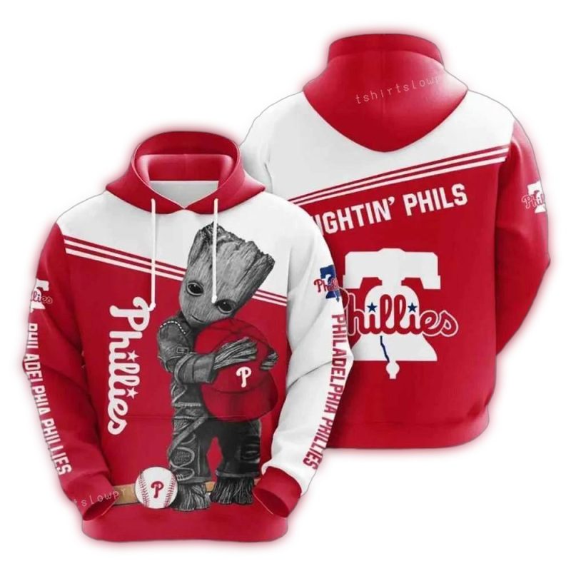 Philadelphia Phillies Groot All Over Print Hoodie for Fans