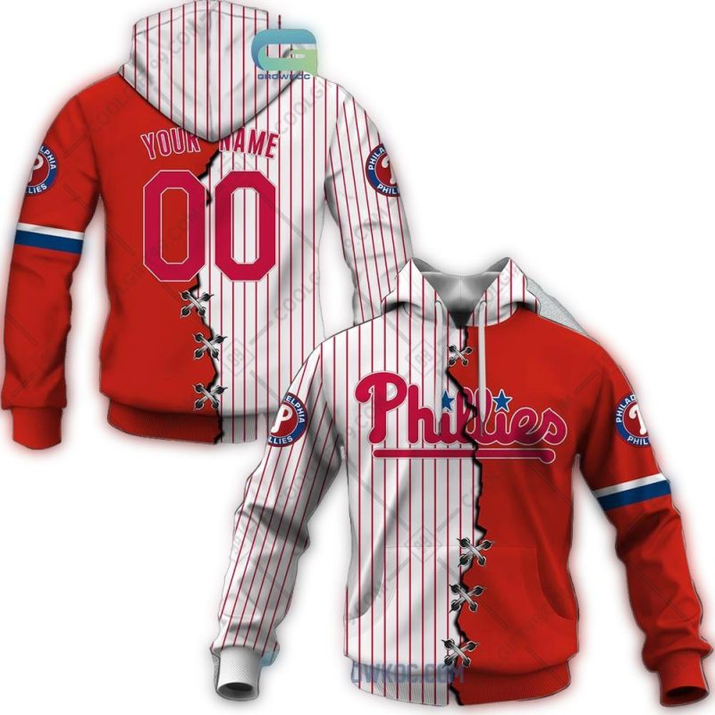 Custom Philadelphia Phillies All-Over Print Hoodie for Fans