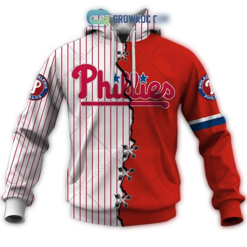 Custom Philadelphia Phillies All-Over Print Hoodie for Fans - Image 2