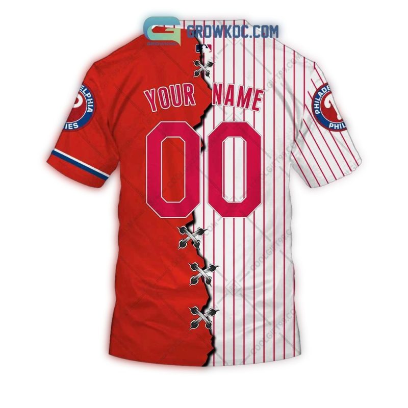 Custom Philadelphia Phillies All Over Print T-Shirt for Fans - Image 2