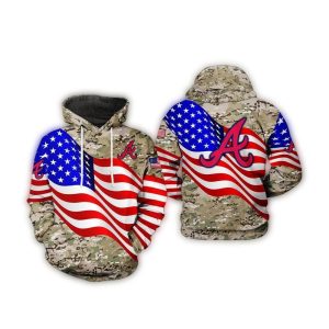 Atlanta Braves Camo Veteran Aop Hoodie With Us Flag Design