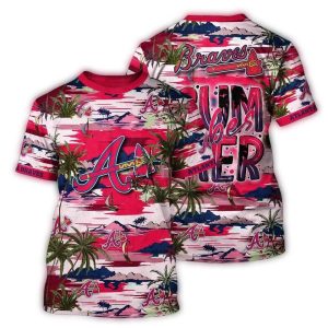 Atlanta Braves Tropical All-Over Print T-Shirt For Summer Vibes
