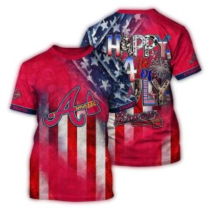 Atlanta Braves 4Th Of July All-Over Print T-Shirt For Fans