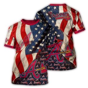 Atlanta Braves 4Th Of July All-Over Print T-Shirt For Patriotic Fans
