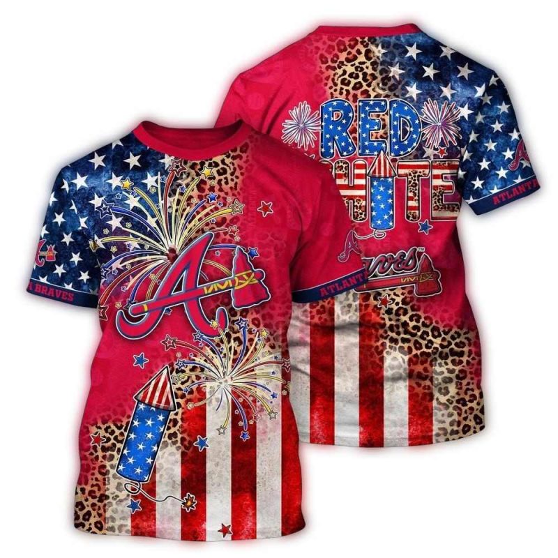 MLB Atlanta Braves 3D T Shirt Chic in Aloha For Fans Sports 1 wlzkac