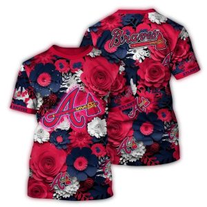 Atlanta Braves Blossom Floral All-Over Print T-Shirt For Fans And Collectors