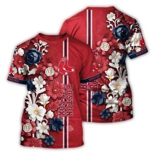 Boston Red Sox Tropical Floral AOP T-Shirt for Fans and Summer Style