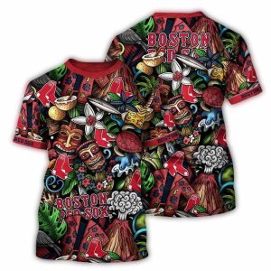 Boston Red Sox Sunset Symphony All-Over Print T-Shirt for Fans