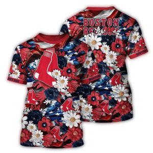 Boston Red Sox Tropical Bloom All-Over Print T-Shirt for Fans