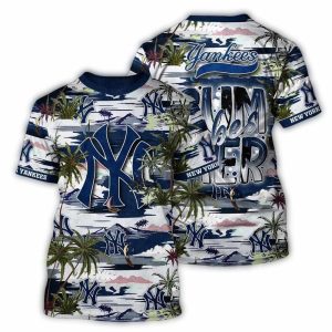 New York Yankees Summer Vibes Hawaiian T-Shirt - All Over Print Design
