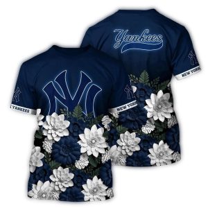 New York Yankees Floral Tropical All-Over Print T-Shirt For Fans