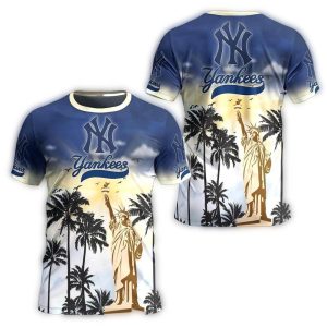 New York Yankees Tropical Coconut Sunset All Over Print T-Shirt For Fans