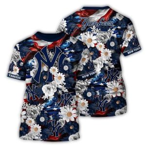 New York Yankees Floral Blossom All-Over Print T-Shirt For Fans