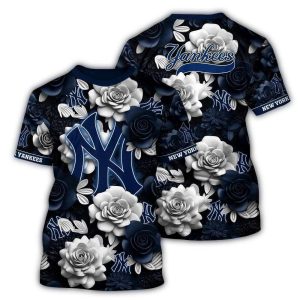 New York Yankees Tropical Blossom All-Over Print T-Shirt For Fans