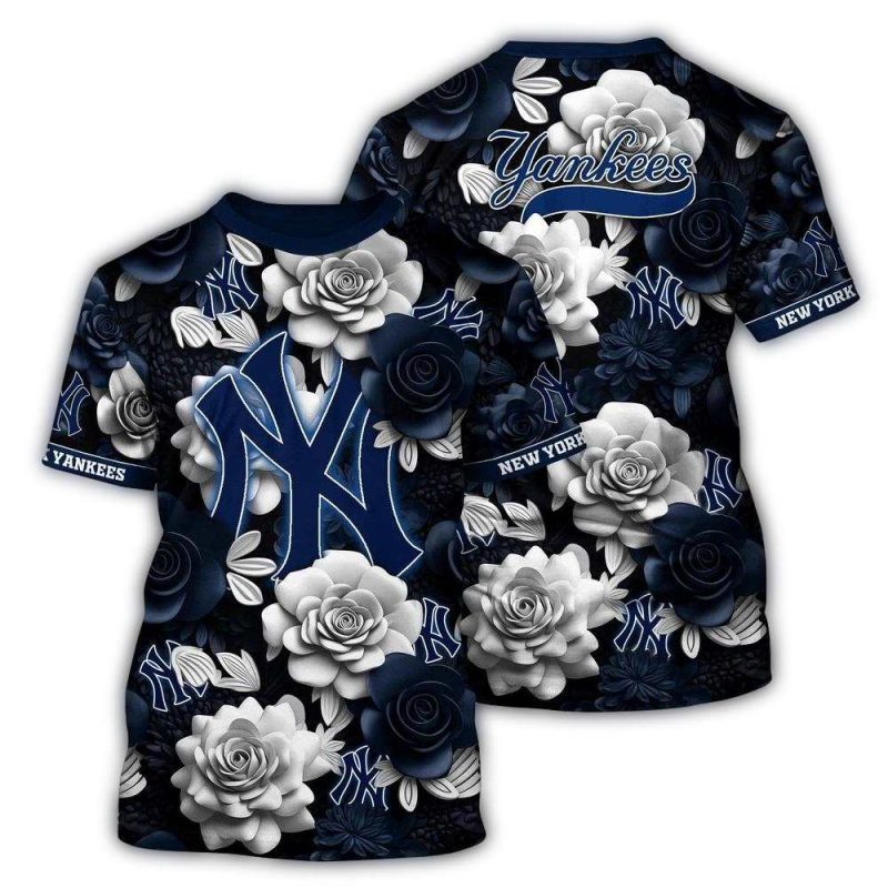 MLB New York Yankees 3D T Shirt Tropical Trends For Fans Sports 1 hfmnwn