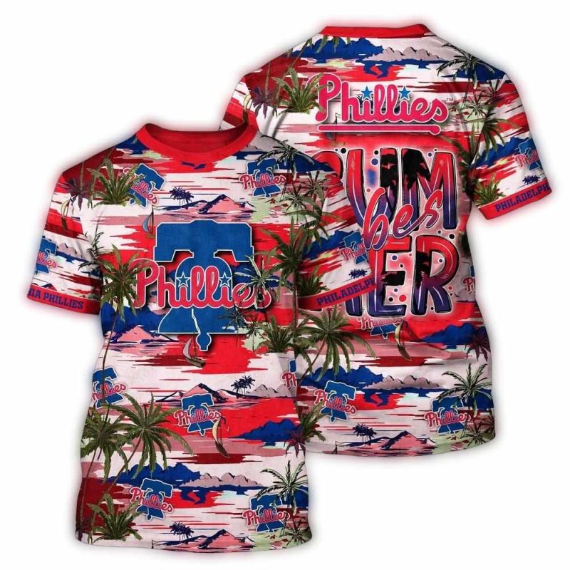 Philadelphia Phillies Summer Vibes All-Over Print T-Shirt for Fans