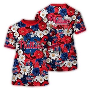 Philadelphia Phillies Floral Summer Vacation All-Over Print T-Shirt