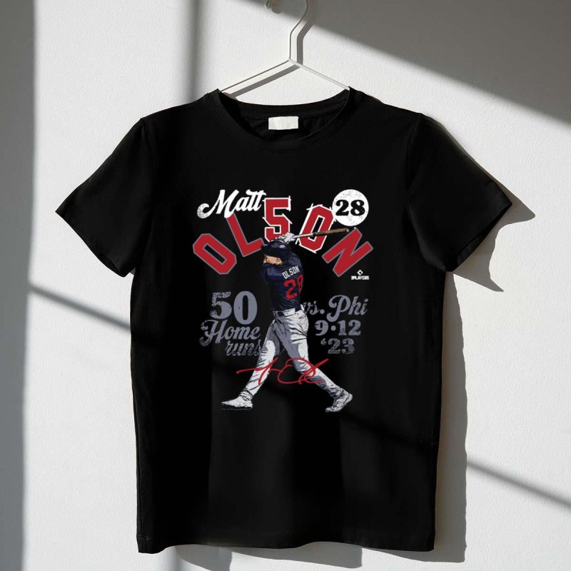 Matt Olson Atlanta Braves 50 Homers Baseball T-Shirt - Fan Apparel