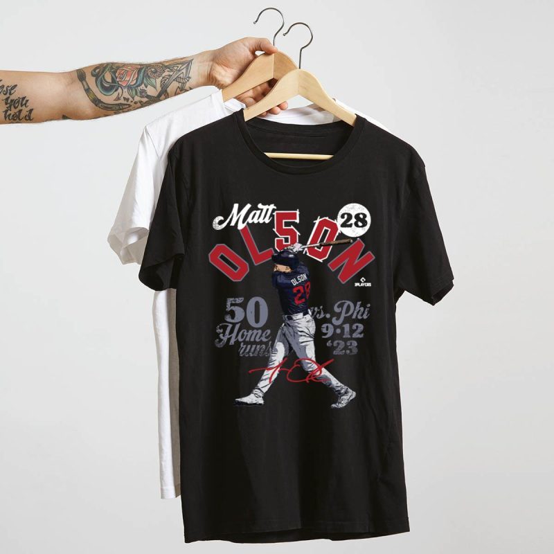 Matt Olson Atlanta Braves 50 Homers Baseball T-Shirt - Fan Apparel - Image 4