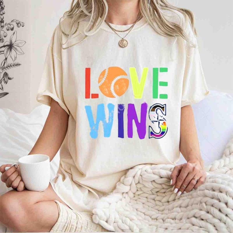 Maverick Love Wins Seattle Mariners Pride Baseball Rainbow T Shirt t shirt 1 1