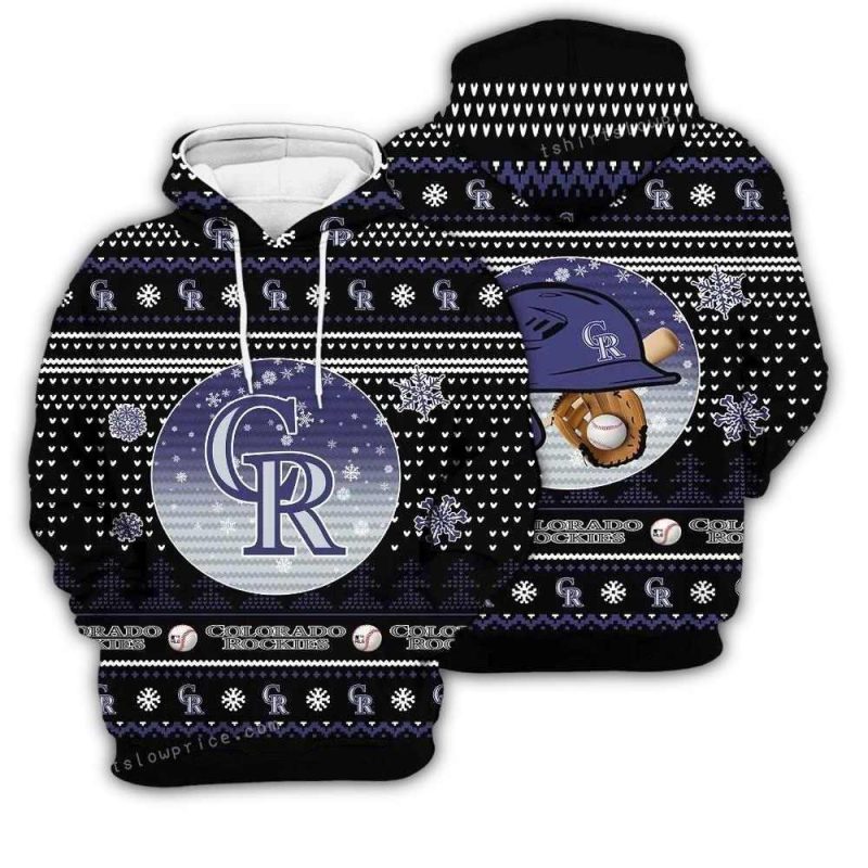 Merry Christmas Colorado Rockies Symbol Christmas AOP Hoodie 1