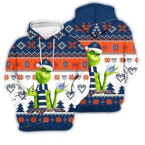 Grinch Christmas All Over Print Hoodie For Detroit Tigers Fans