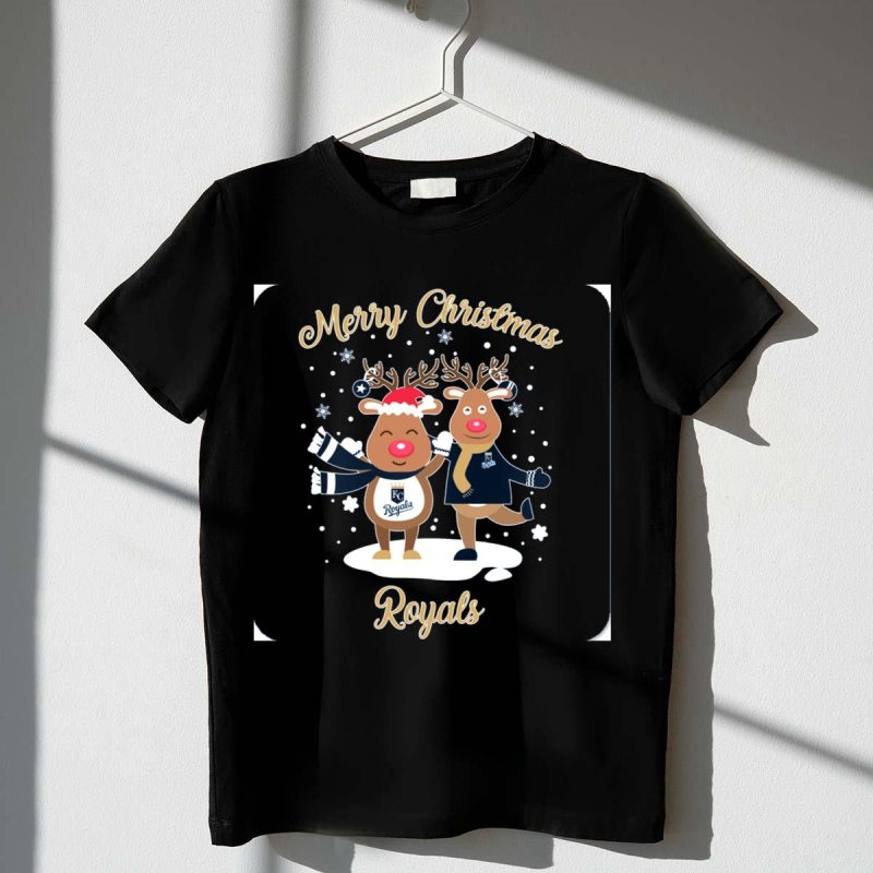 Merry Christmas Kansas City Royals Reindeer T Shirt t shirt 1 1