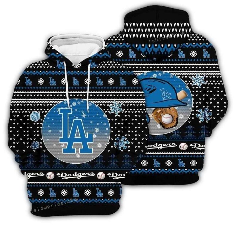 Merry Christmas Los Angeles Dodgers All Over Print Hoodie for Fans