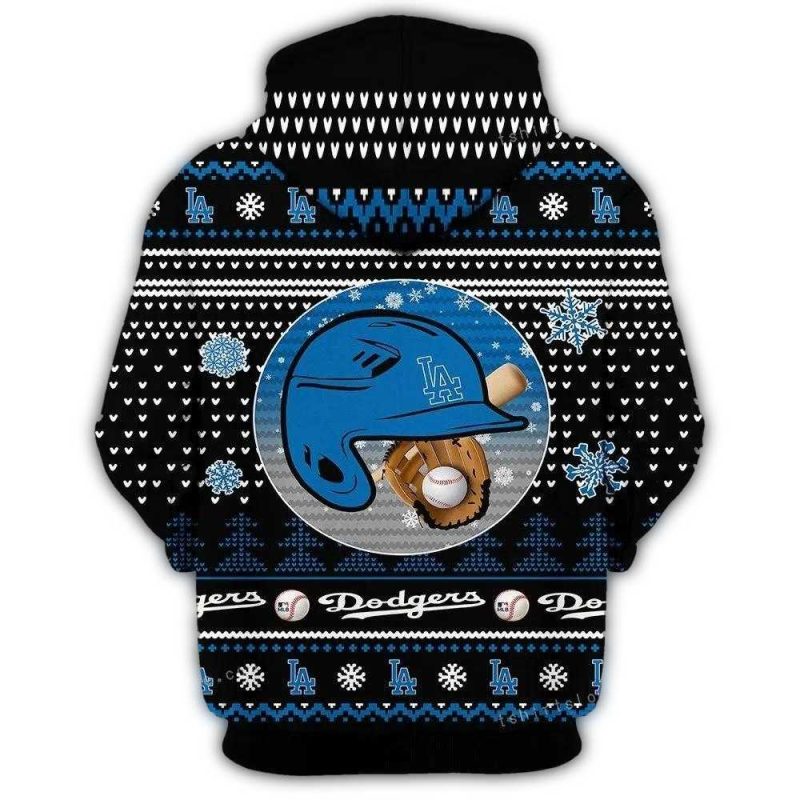 Merry Christmas Los Angeles Dodgers All Over Print Hoodie for Fans - Image 3