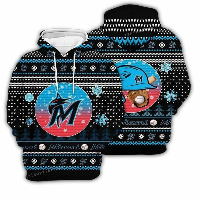 Merry Christmas Miami Marlins Baseball AOP Hoodie 1