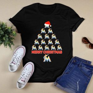 Merry Christmas Miami Marlins Santa Hat T-Shirt For Festive Fans
