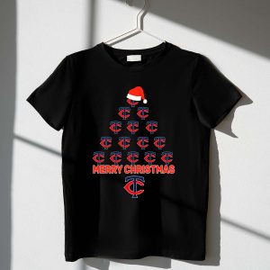 Minnesota Twins Christmas Tree With Santa Hat T-Shirt For Holiday Cheer