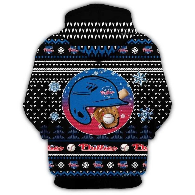 Merry Christmas Philadelphia Phillies All-Over Print Hoodie for Fans - Image 3